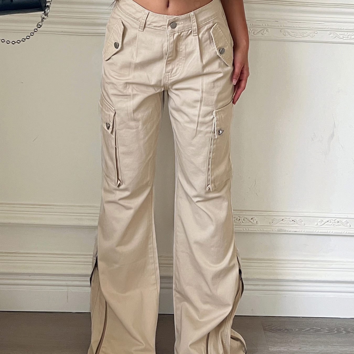 Damen Cargo-Hose mit weitem Schnitt und praktischen Seitentaschen Sovae