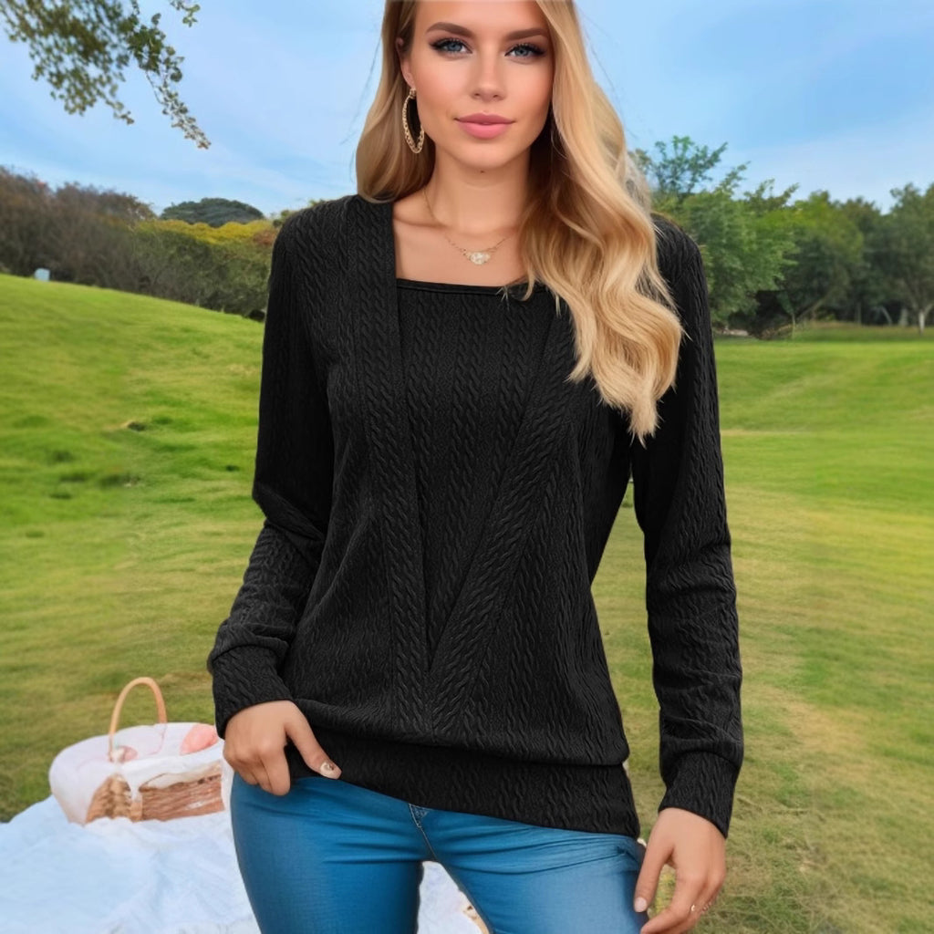 Damen Pullover mit Zopfmuster Sovae