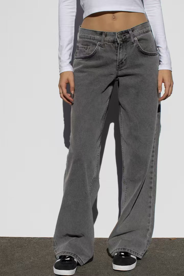 Damen Vintage Weit geschnittene Jeans Sovae