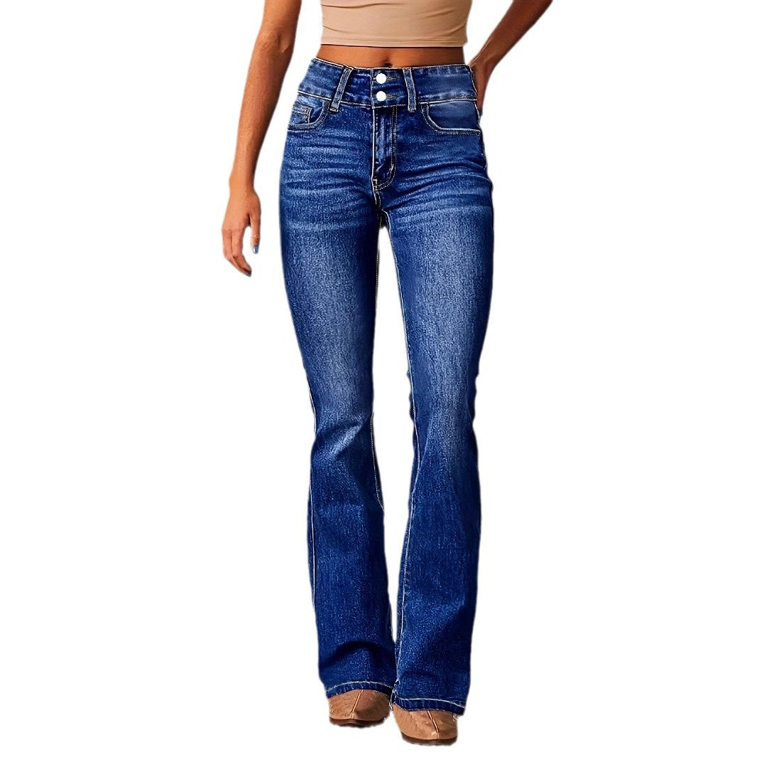 Damen High-Waist Flared Jeans Sovae