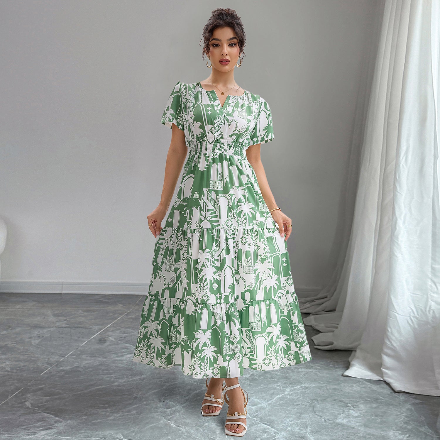 Damen Maxikleid mit floralem Muster Sovae