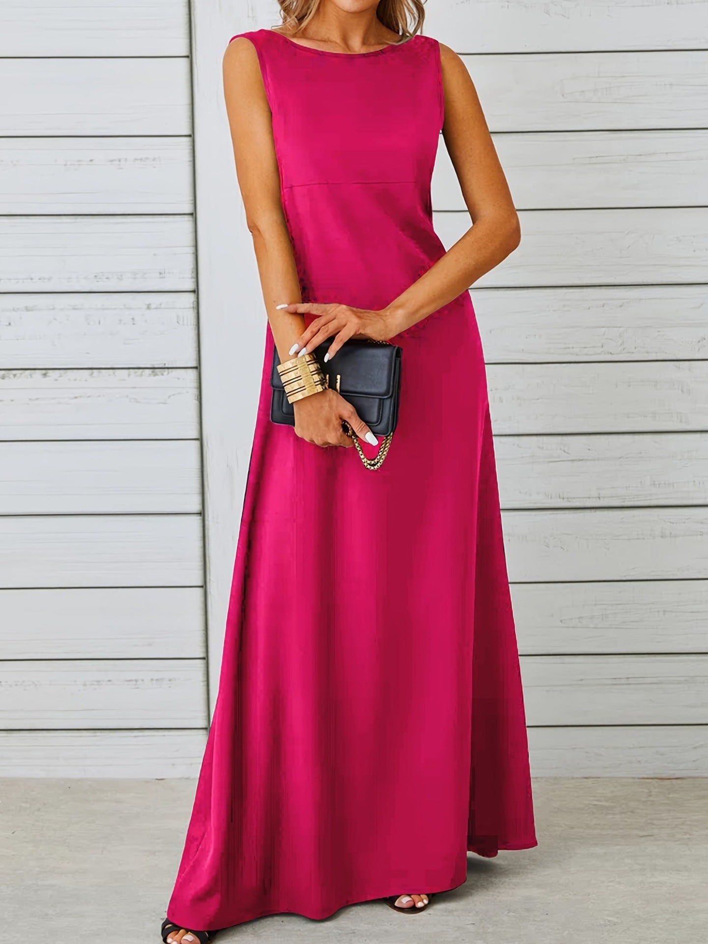 Damen schickes Maxikleid mit elegantem Schnitt Sovae