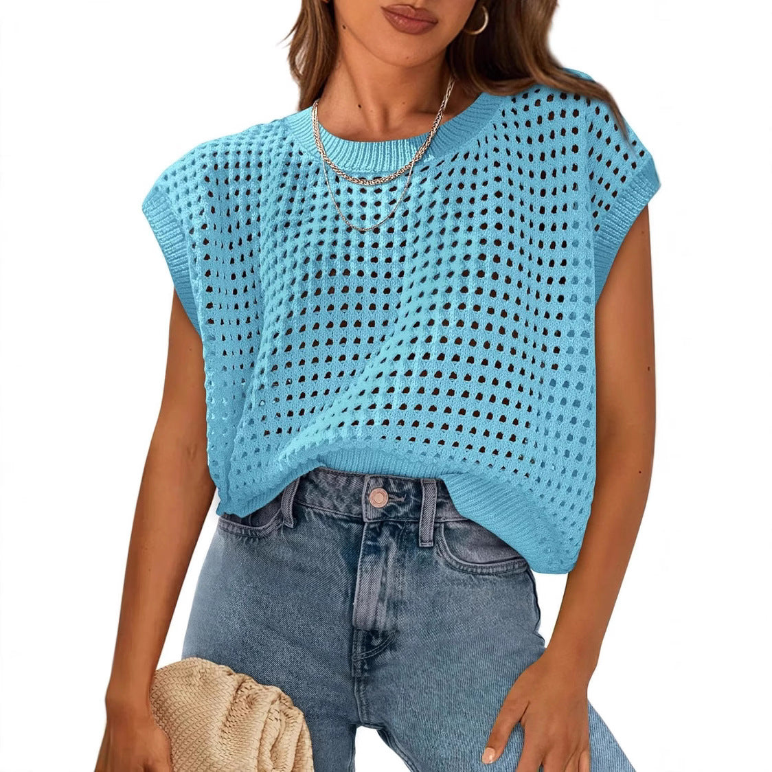 Damen luftiger Strickpullover Sovae