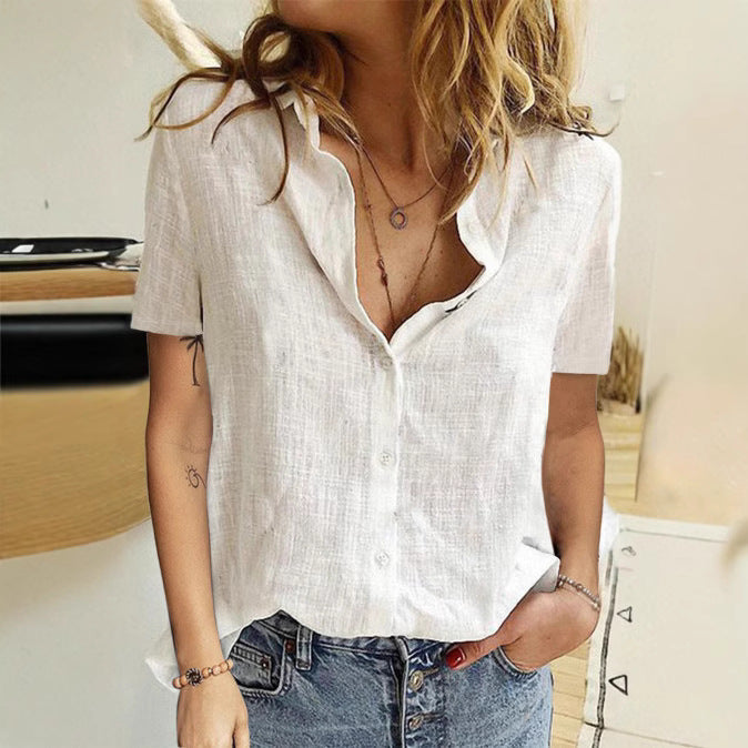 Damen Leichte Freizeit-Leinenbluse Sovae