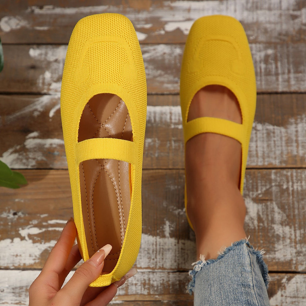 Damen Komfortable Ballerinas mit süßem Smiley-Motiv Sovae