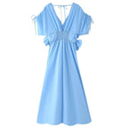 Damen Sommerkleid mit floralem Rüschendesign Sovae