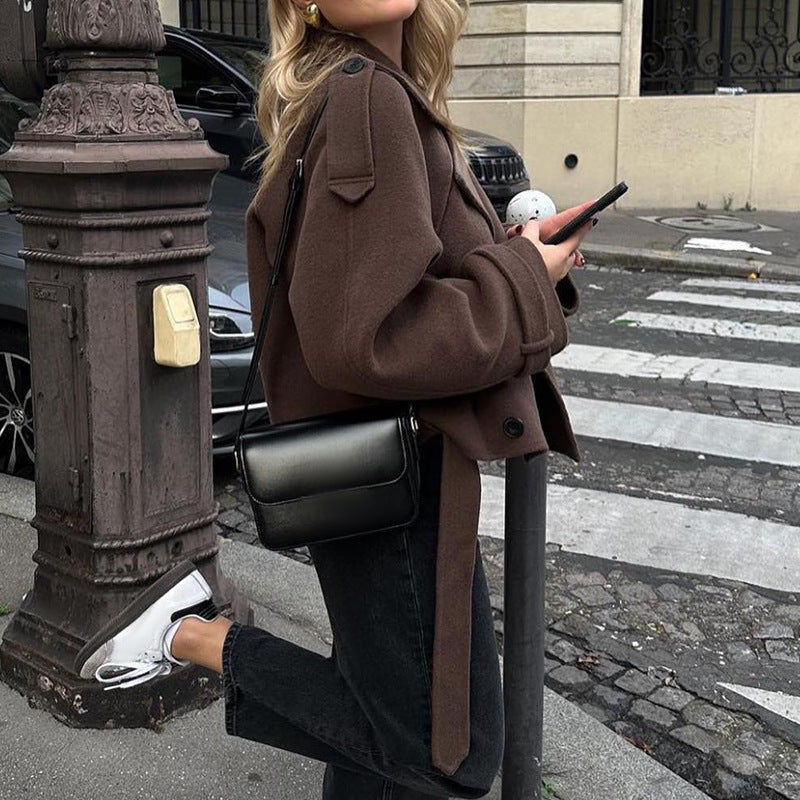 Damen lässige Oversized-Wolljacke Sovae