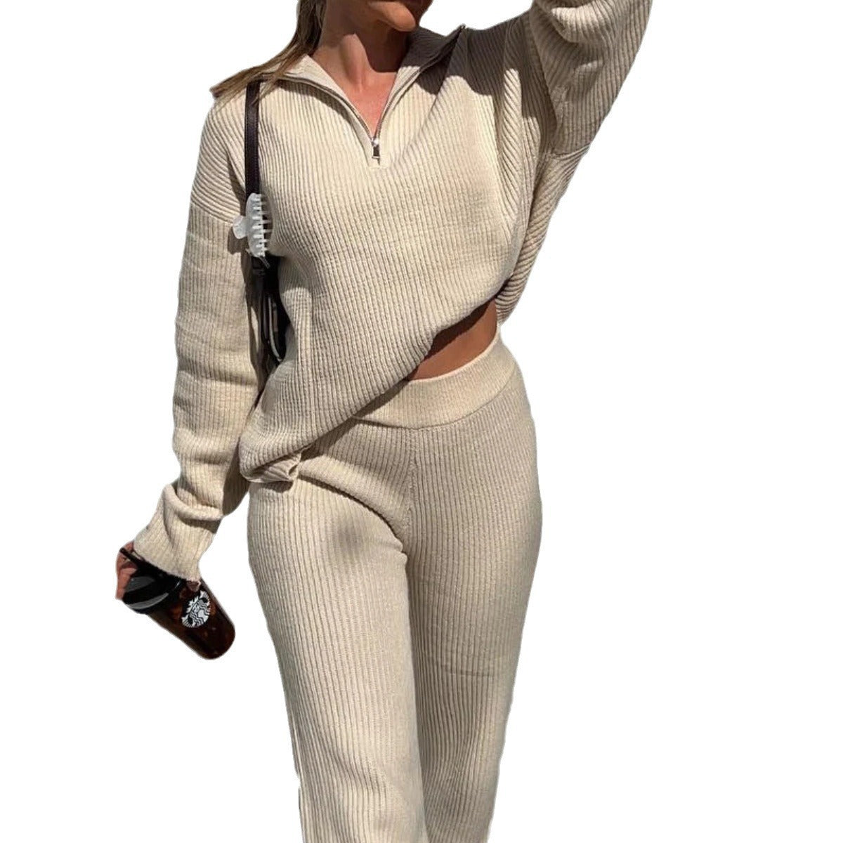 Damen Relaxed-Fit Pullover mit hohem Kragen Sovae