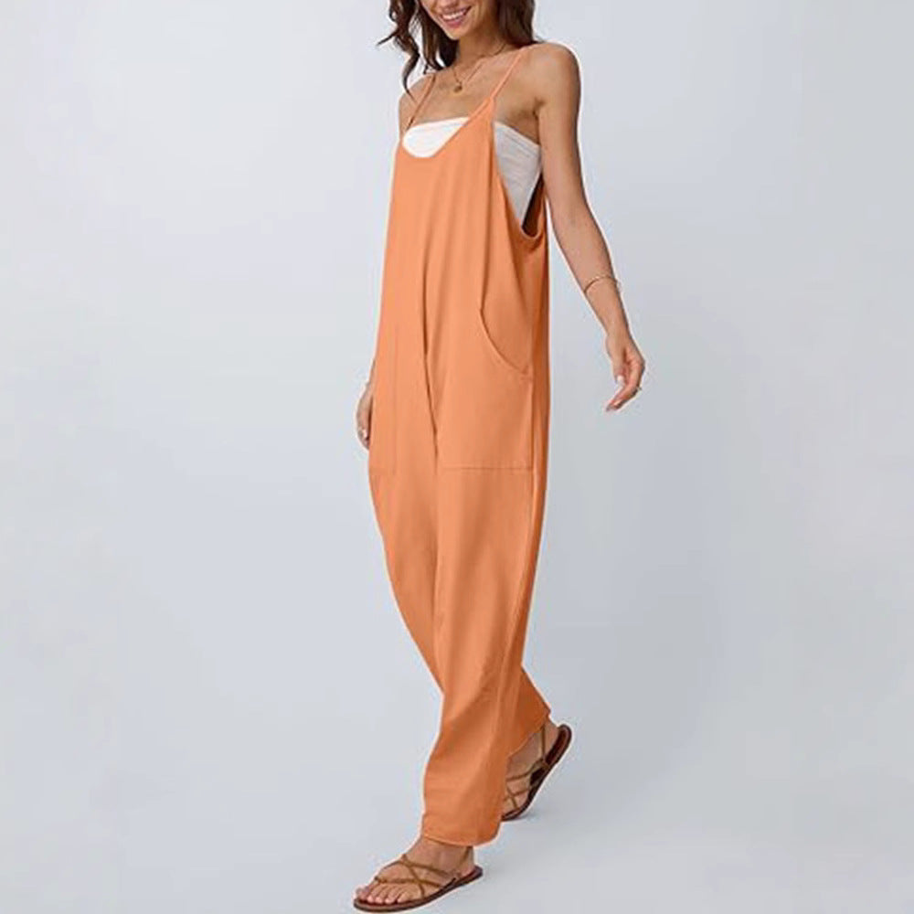 Damen lässiger Jumpsuit mit praktischen Taschen Sovae