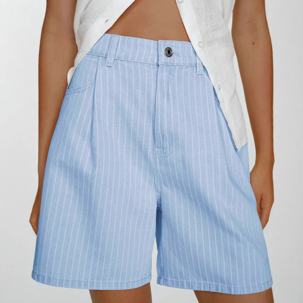 Damen Praktische lässige Shorts mit Streifen Sovae
