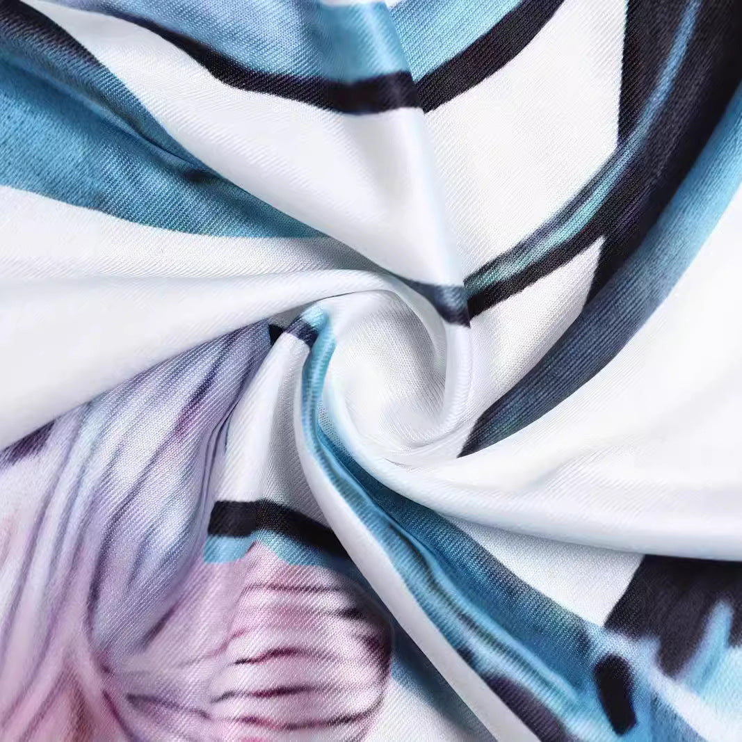 Damen Floral Bedruckte Body mit Wrap-Ausschnitt Sovae