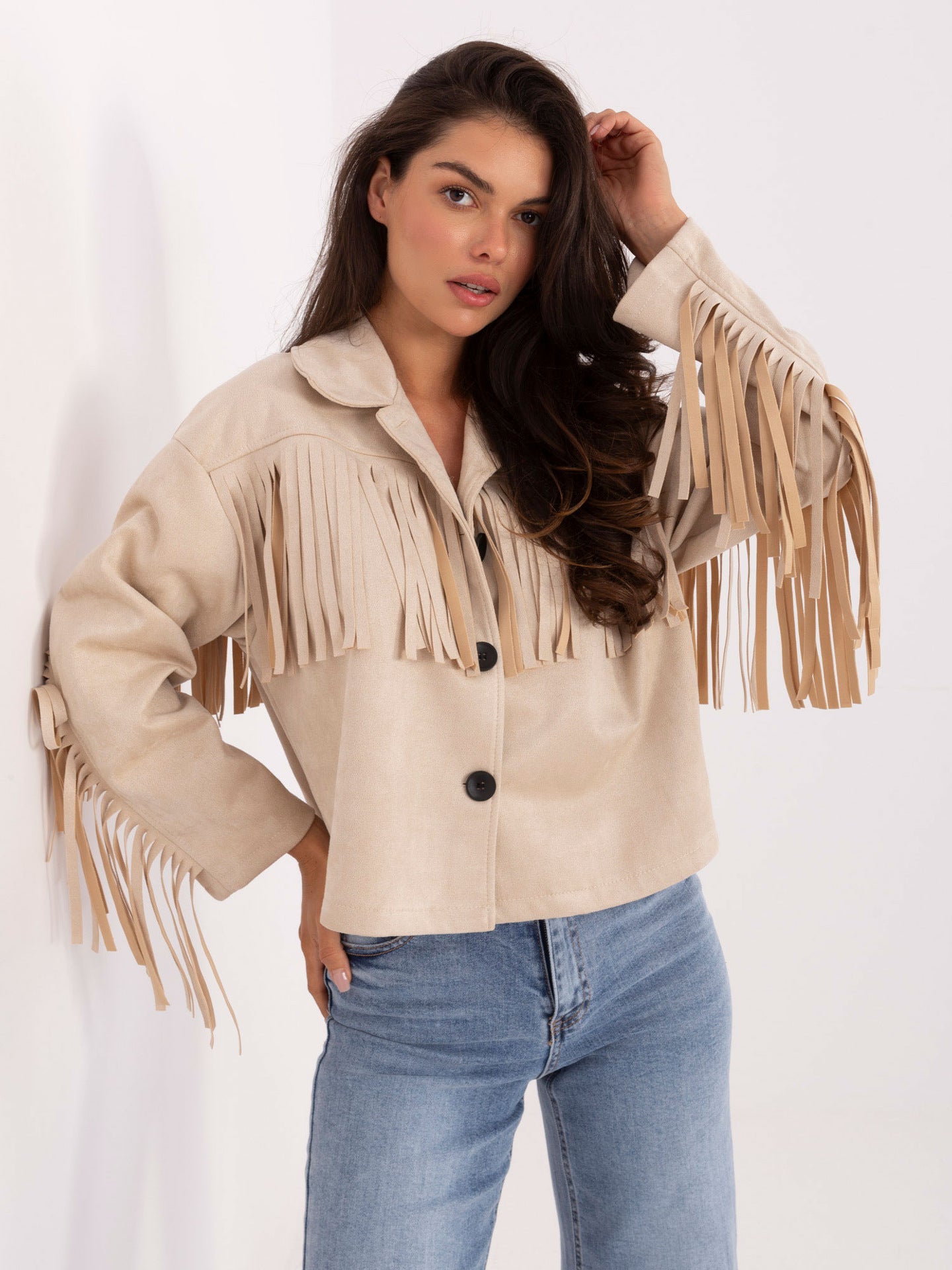 Damen Fransenjacke Sovae
