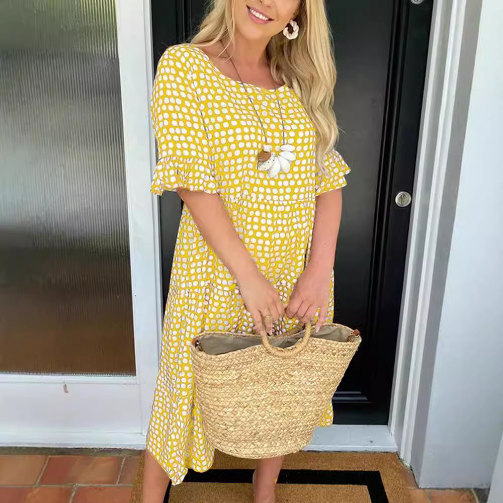 Damen Midi-Kleid mit gerafftem Design und strukturierter Spitze Sovae