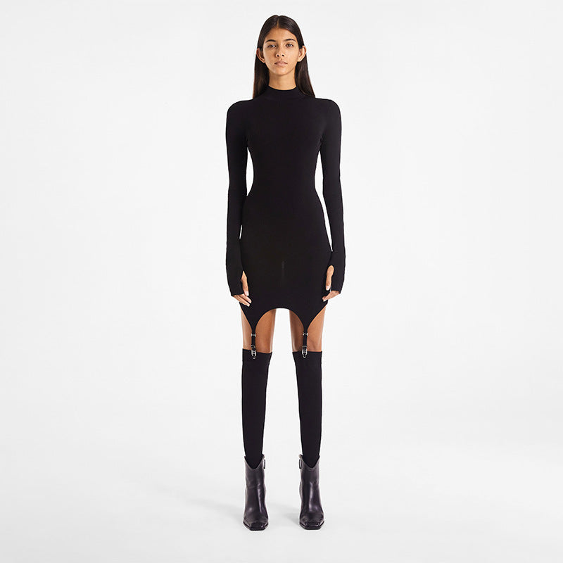 Damen figurbetontes Kleid mit langen Ärmeln und einzigartigen Cut-Outs Sovae