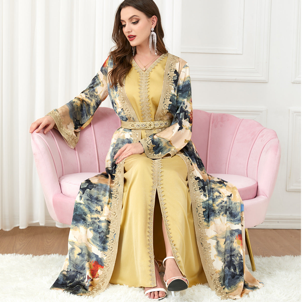 Damen Luxuriöses und kunstvoll besticktes Abendkleid Sovae