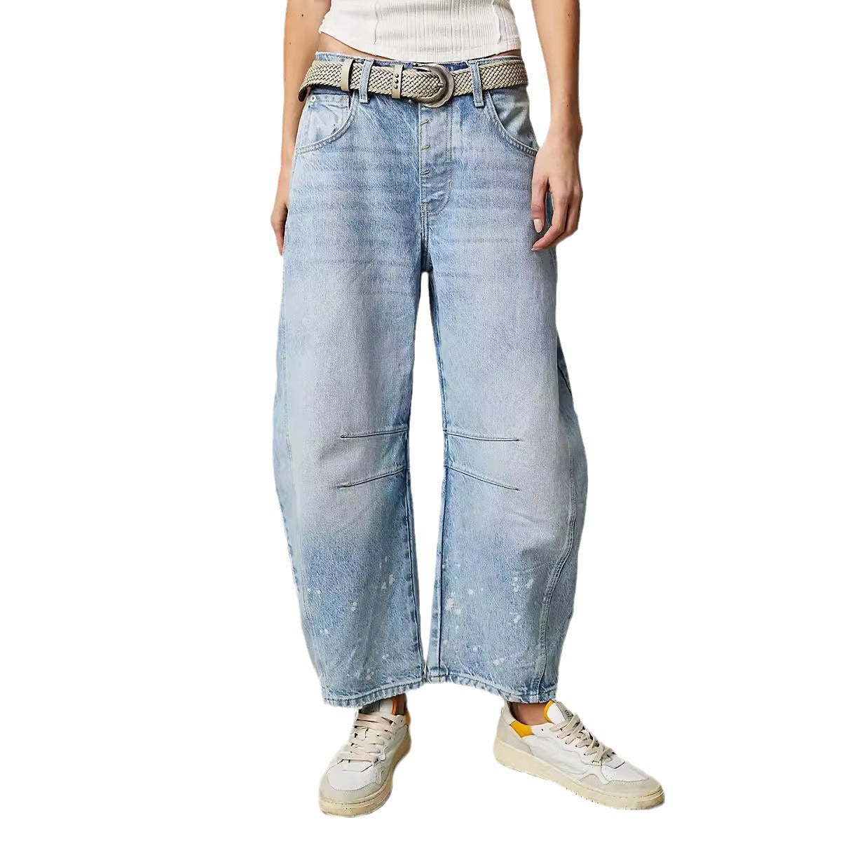 Damen Oversized Denim-Hosen Sovae