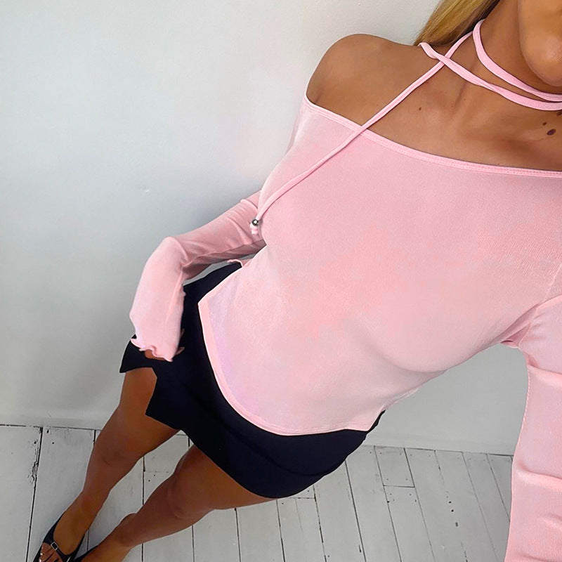 Damen asymmetrisches Langarmshirt mit dekonstruiertem Design Sovae