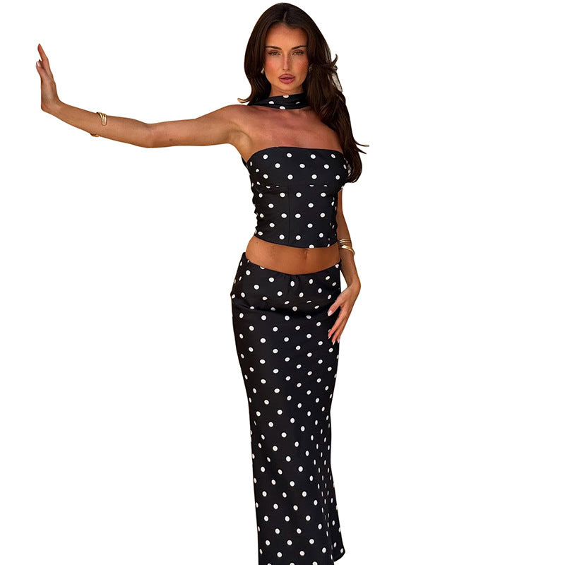 Damen Maxikleid mit Bandeau-Ausschnitt und asymmetrischem Schnitt Sovae