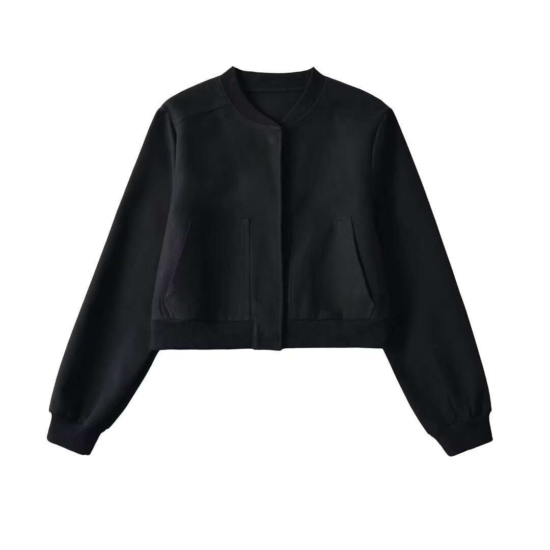 Damen lässige cropped Sweatjacke mit Taschen Sovae