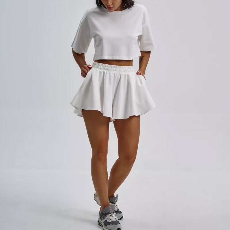 Damen sportliches Crop-Top und Shorts Set Sovae