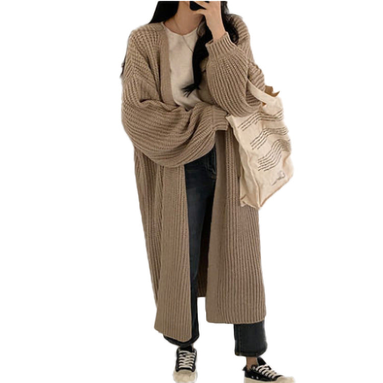 Damen Oversized Strickcardigan mit tiefen Raglanärmeln Sovae