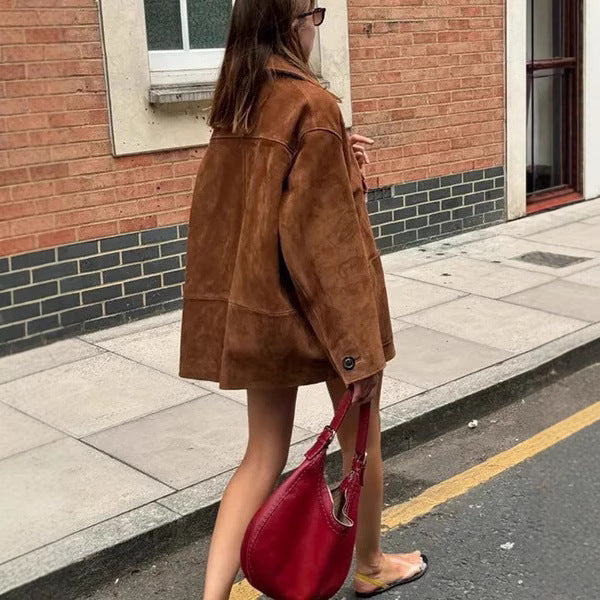 Damen trendige Utility-Jacke aus hochwertigem Material mit praktischen Taschen Sovae