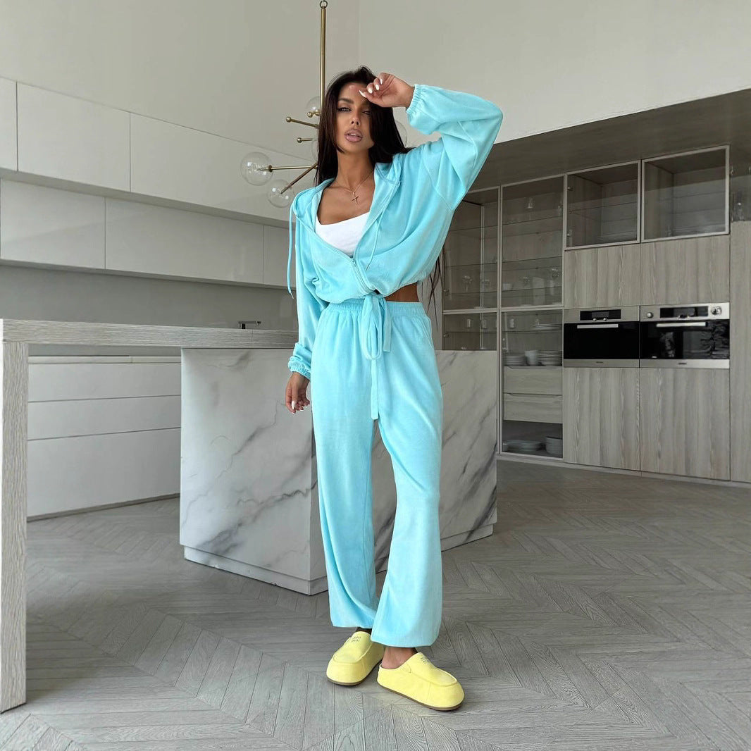 Damen Lounge-Set mit modischem Reißverschluss Sovae