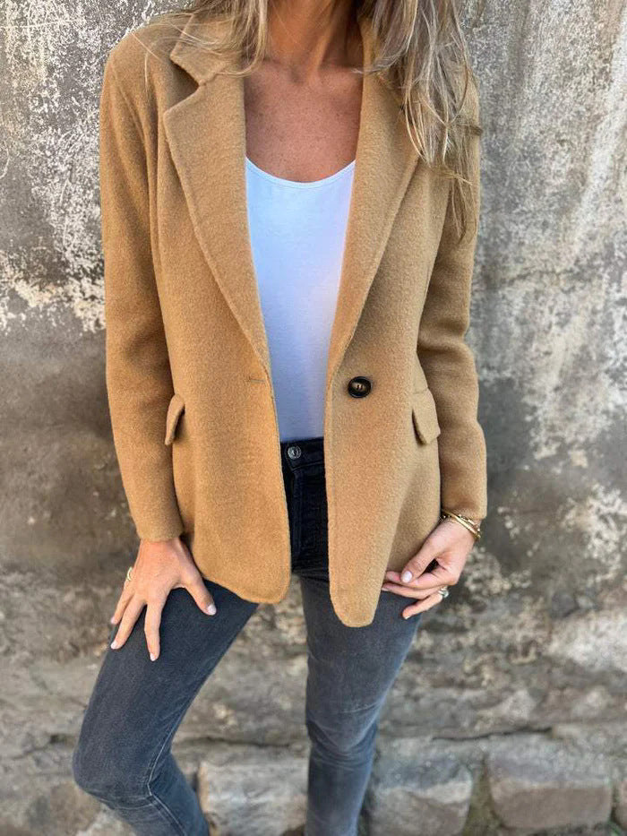 Damen eleganter Oversized Blazer aus hochwertigem Wollmix Sovae