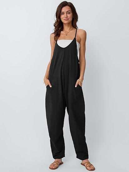 Damen lässiger Jumpsuit mit praktischen Taschen Sovae