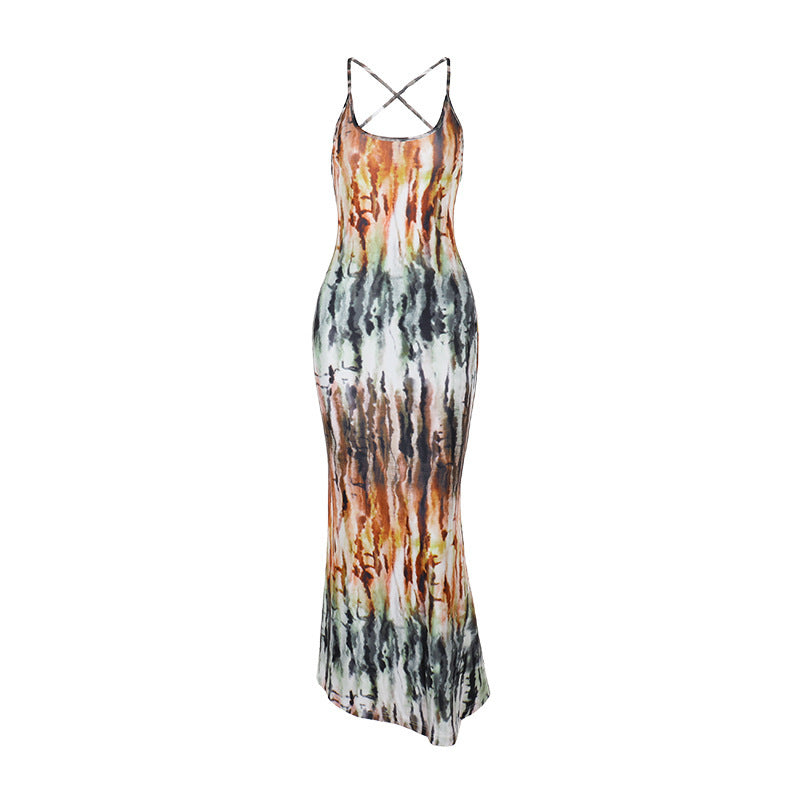 Damen Batik Maxi Kleid Sovae
