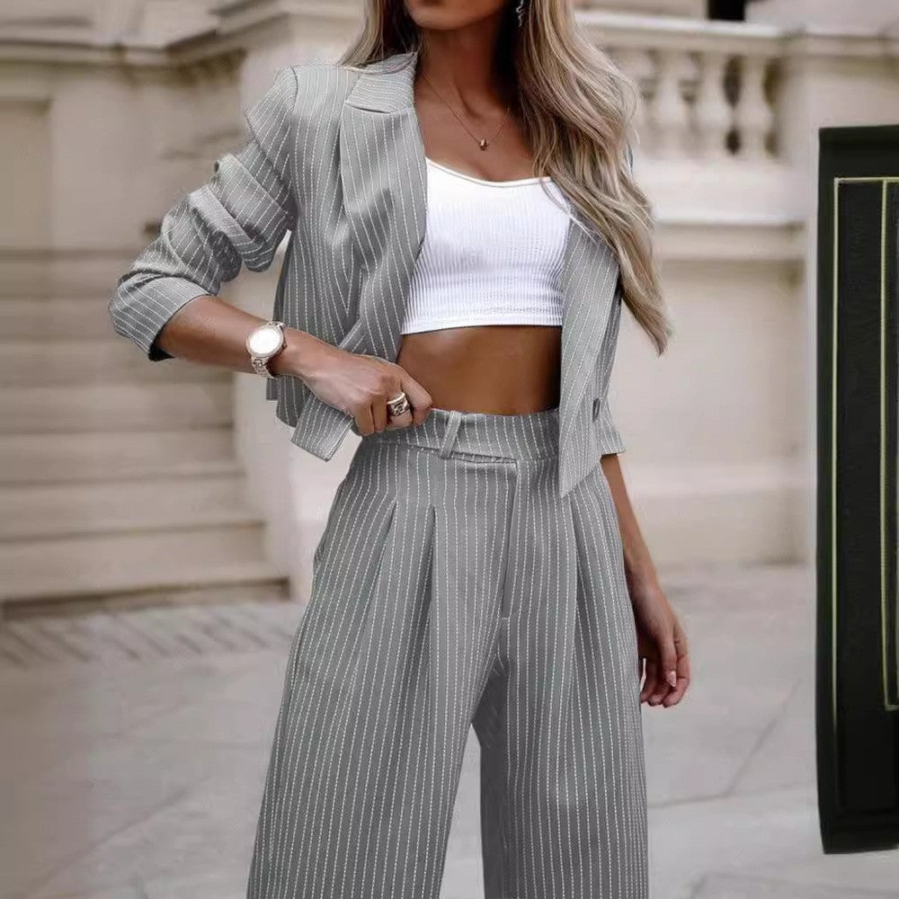 Damen elegantes und modisches Streifenanzug Set Sovae