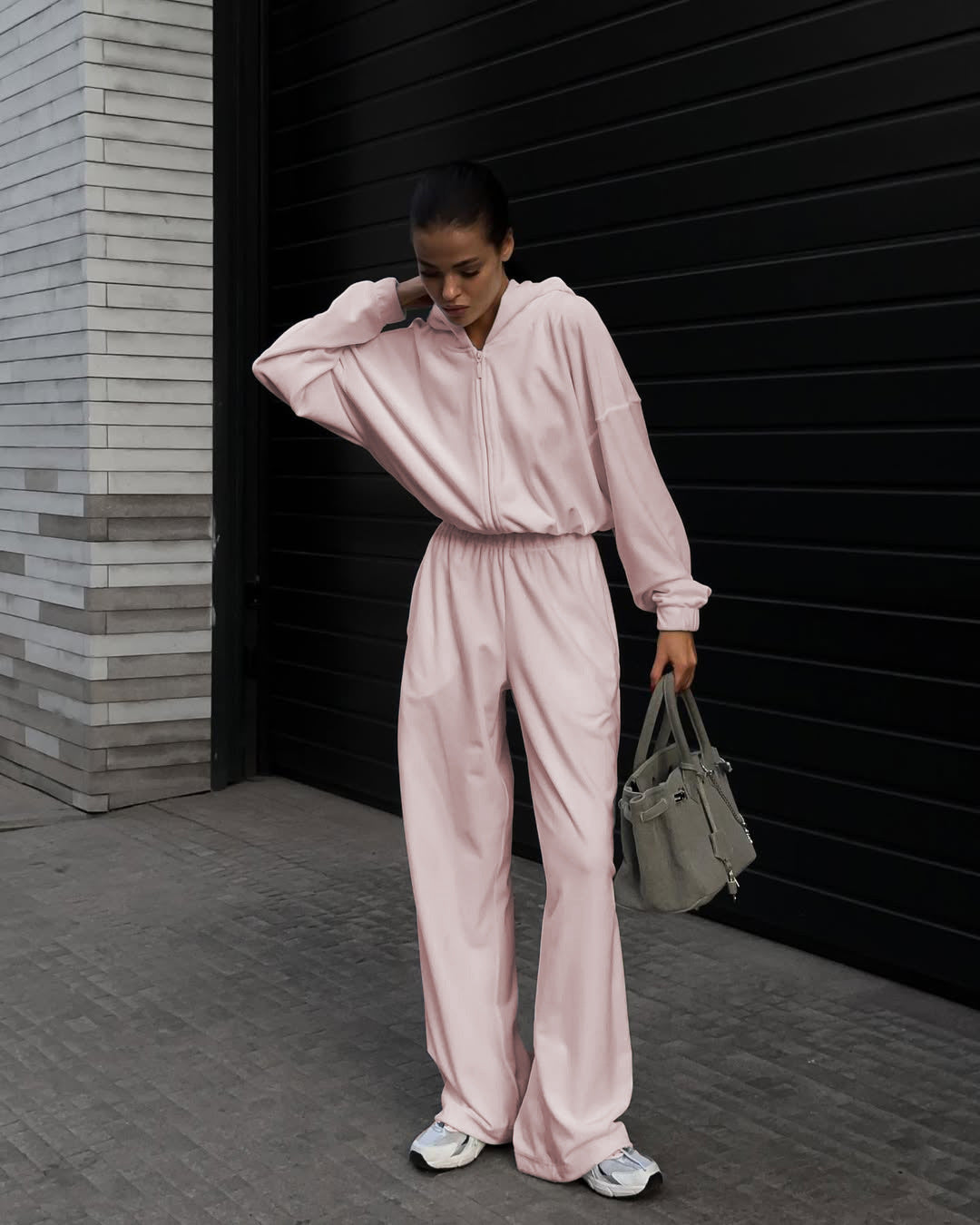 Damen Gemütlicher Fleece-Jumpsuit mit praktischen Taschen Sovae