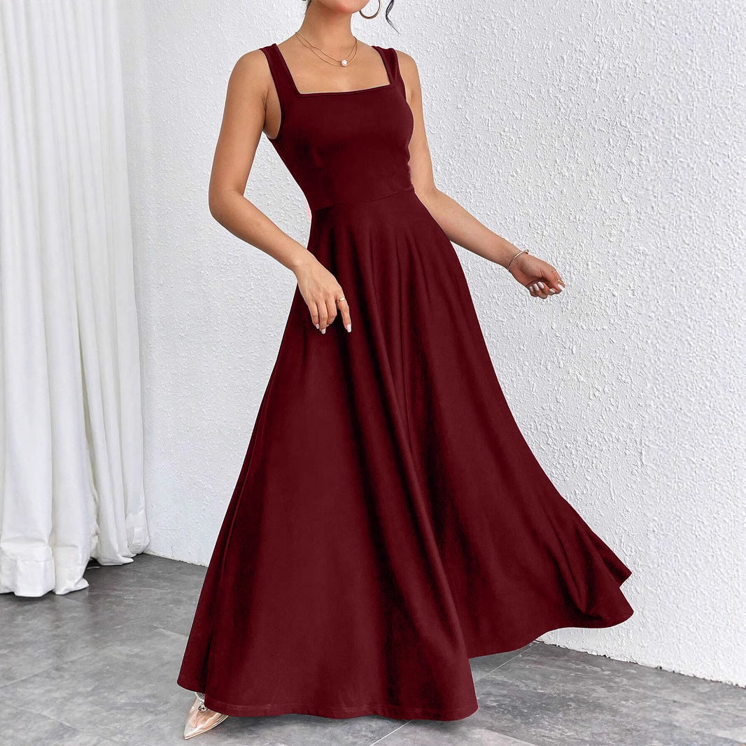 Damen Maxikleid mit weichem Schnitt und quadratischem Ausschnitt Sovae
