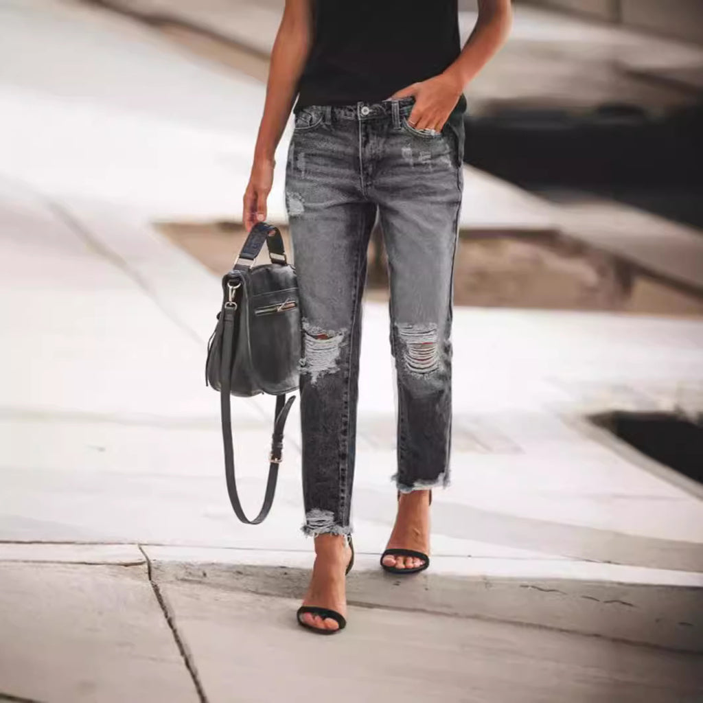 Damen Relaxed Fit Jeans im Destroyed-Look Sovae