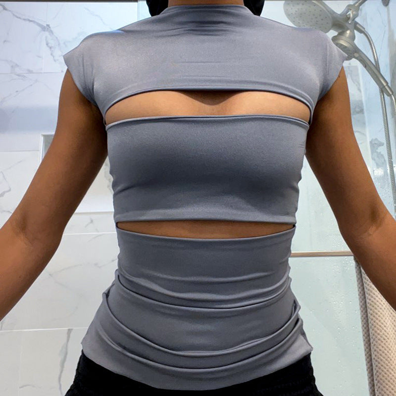 Damen modisches Oberteil mit raffiniertem Cut-Out Design Sovae
