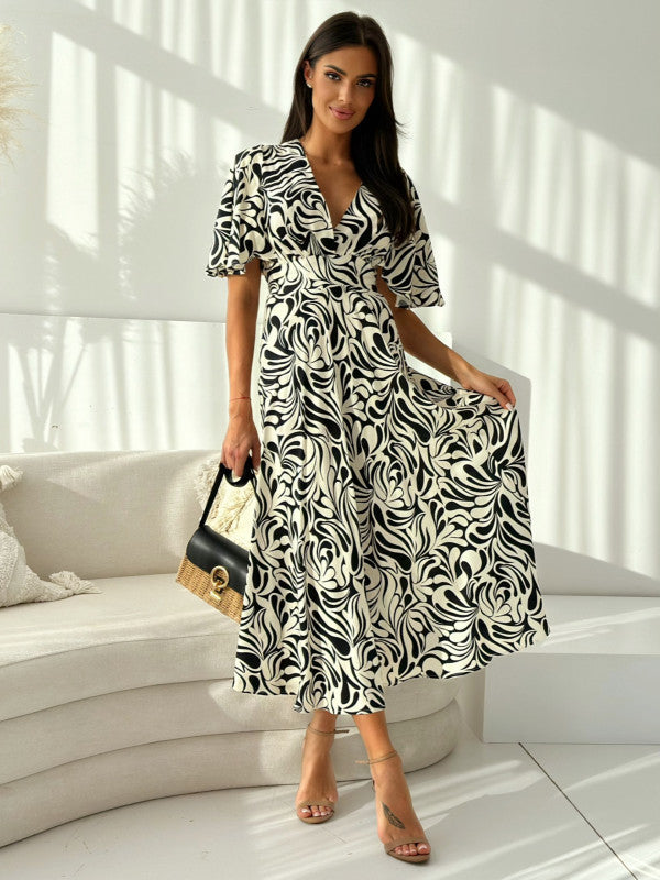 Damen Maxikleid mit verspieltem Muster Sovae