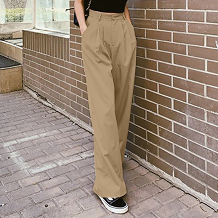 Damen Weite High-Waist-Hose Sovae