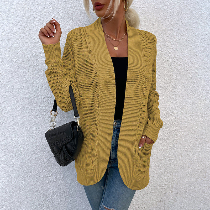 Damen Strickjacke mit lässiger Passform und offenen Taschen Sovae