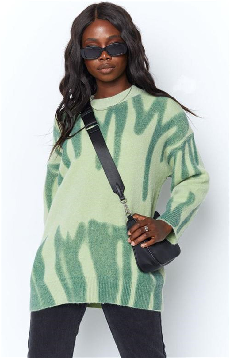 Damen Lässiger Pullover mit einzigartigem Farbverlauf und weitem Schnitt Sovae