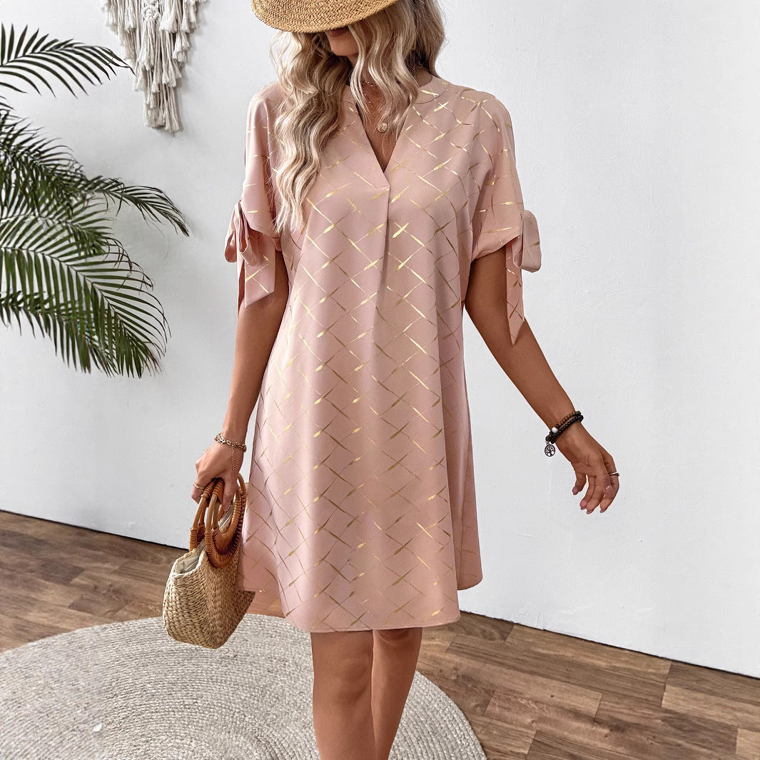 Damen modisches Kurzarmkleid Sovae