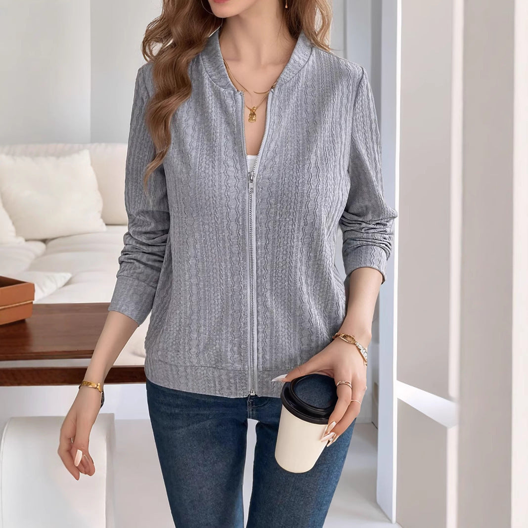 Damen Strickjacke mit Reißverschluss und strukturiertem Design Sovae