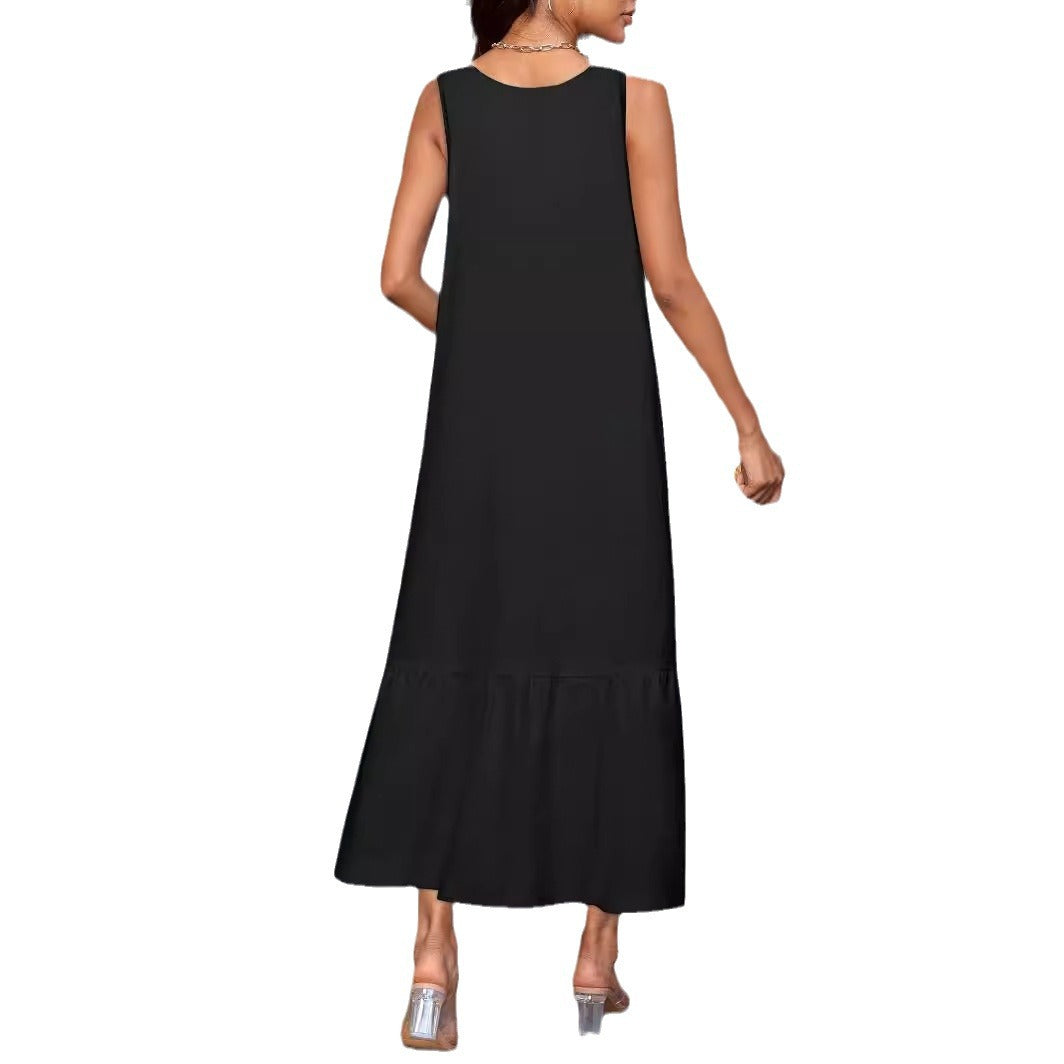Damen Sommerliches Maxi-Kleid mit weit geschnittenem Saum und feminine Silhouette Sovae