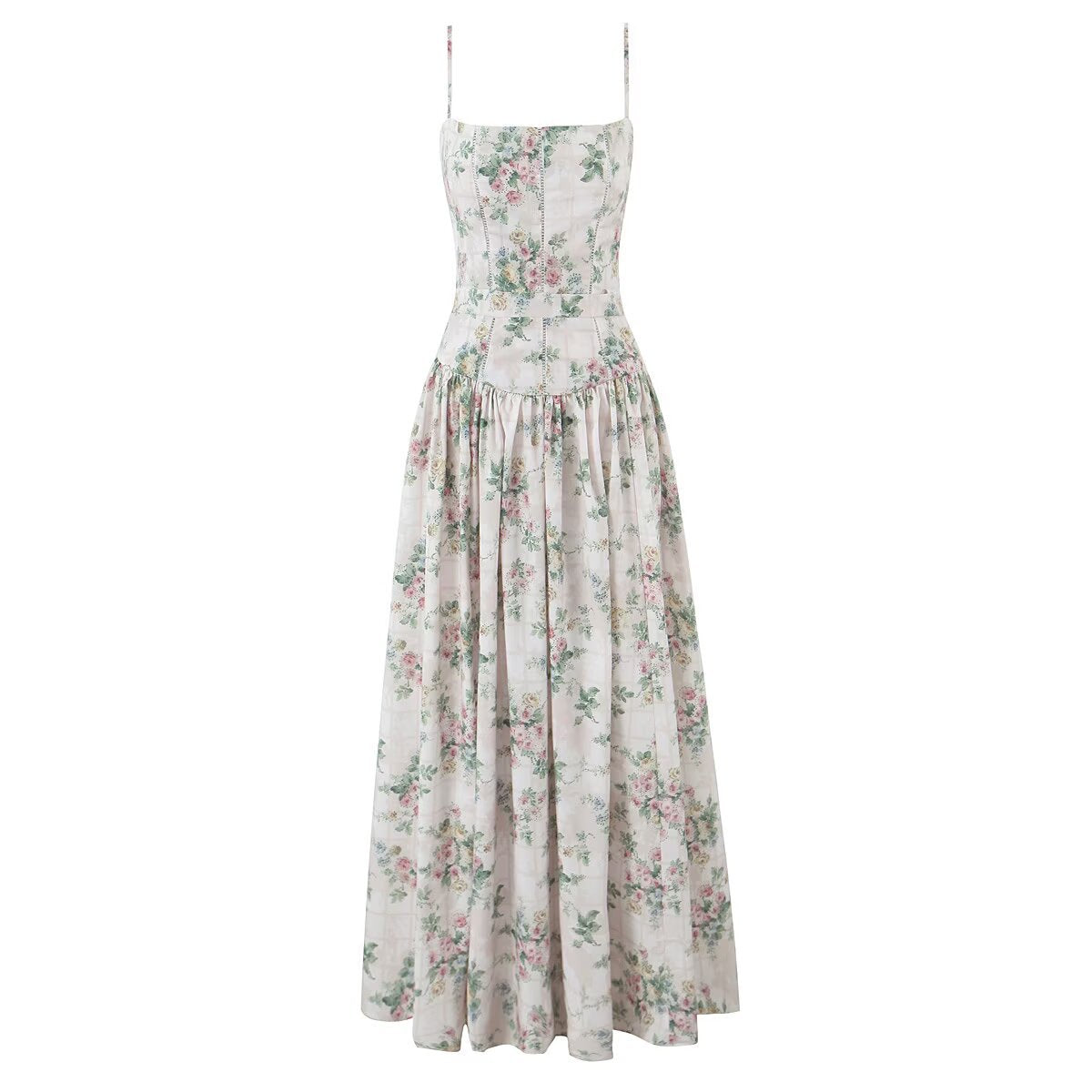 Damen Maxikleid mit floralen Stickereien und luftiger Silhouette Sovae