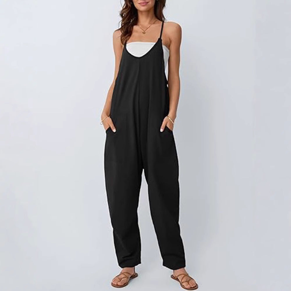 Damen lässiger Jumpsuit mit praktischen Taschen Sovae
