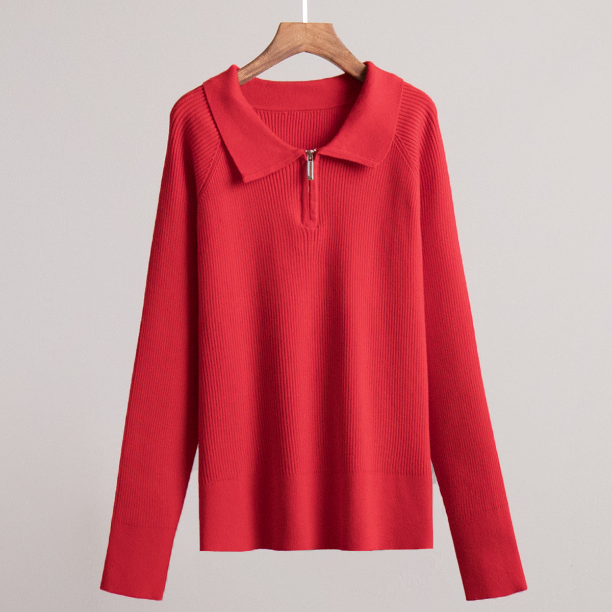 Damen Gemütlicher Feinstrickpullover mit Kängurutasche und Kragen Sovae