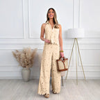 Damen luftiges Overall mit floralen Stickereien Sovae