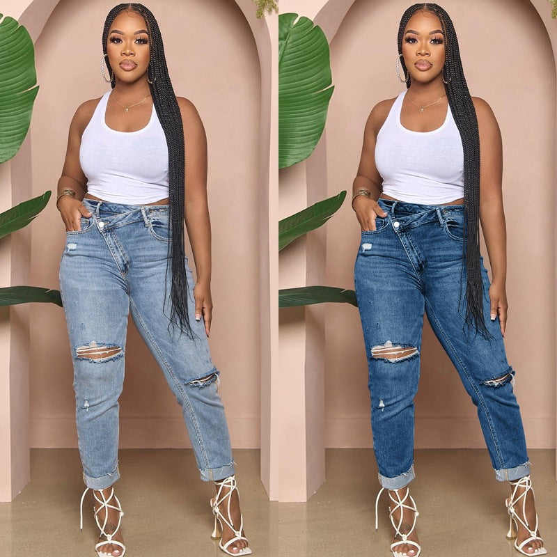 Damen Vintage Boyfriend Jeans Sovae