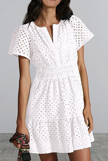 Damen Sommerliches Kurzkleid mit Stickerei Sovae