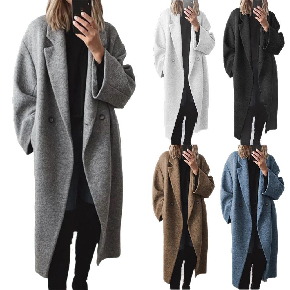 Damen Oversized Wollmantel Sovae