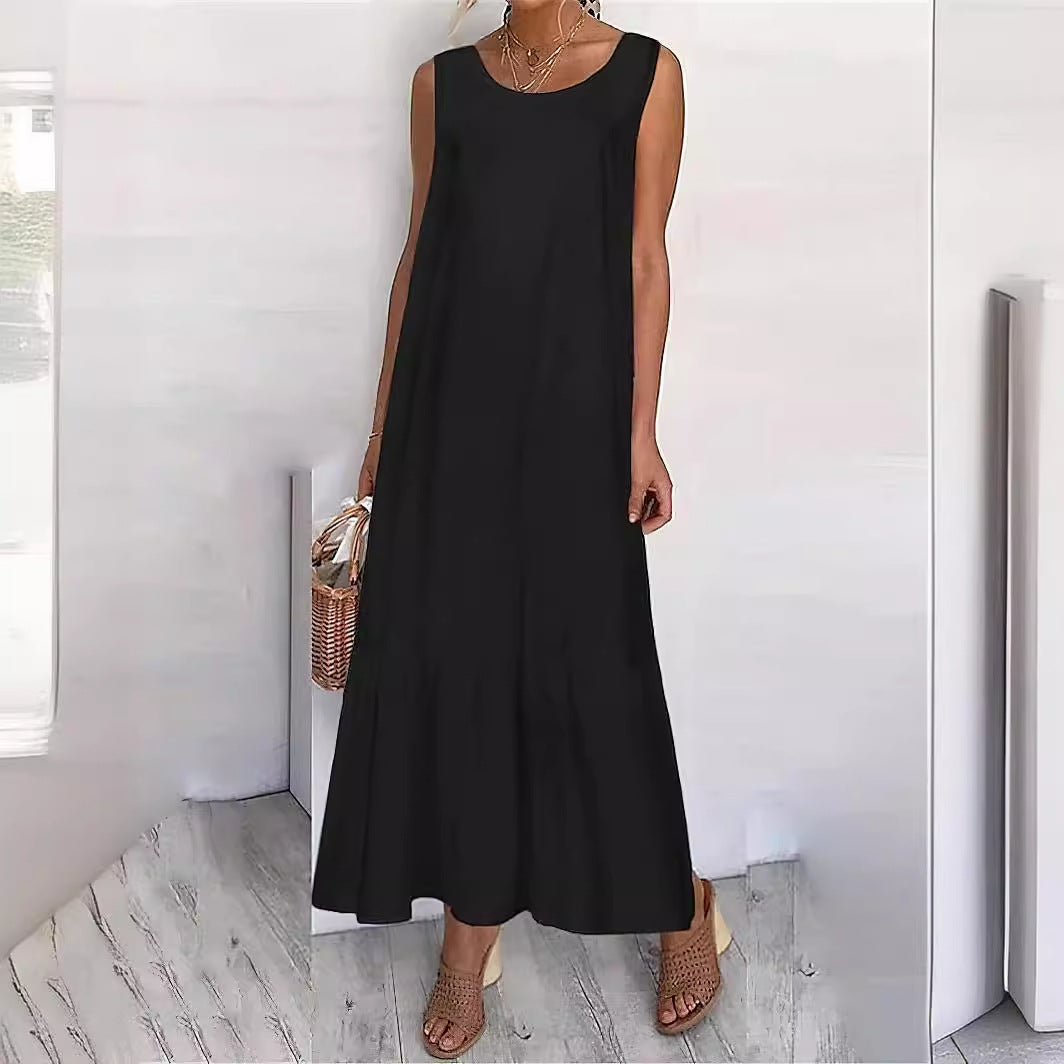Damen Sommerliches Maxi-Kleid mit weit geschnittenem Saum und feminine Silhouette Sovae